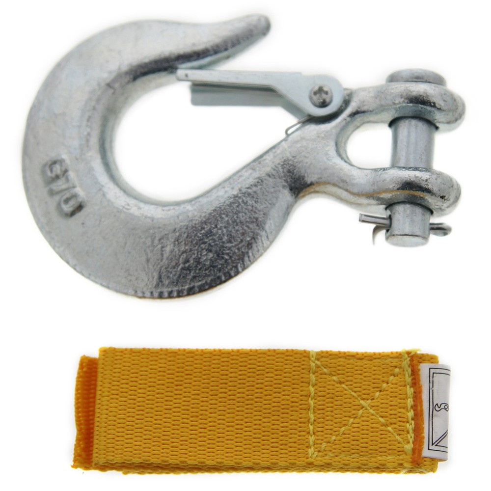 Winch Hook and Nylon Strap Combo ATV UTV SidexSide Winch Cable Race-Driven