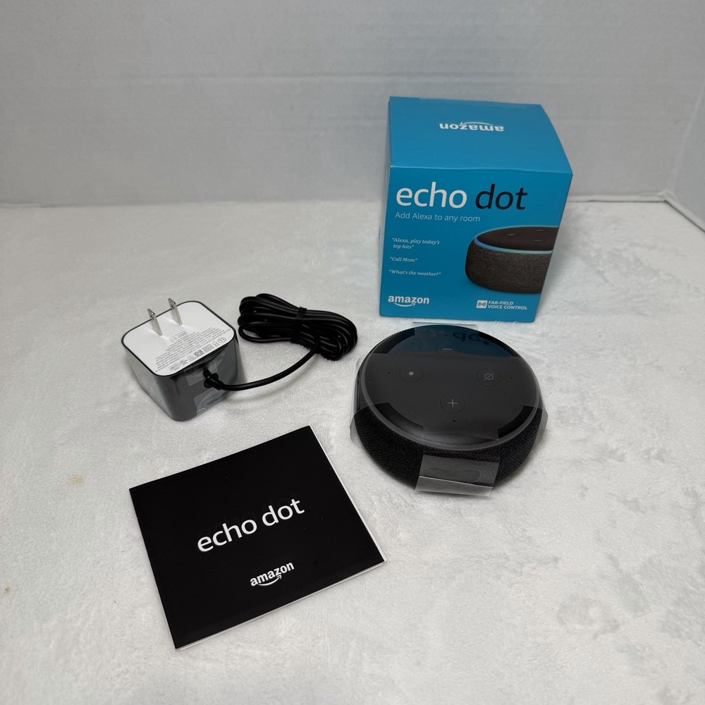 NEW Amazon Echo Dot (3rd Gen) Alexa Smart Speaker - Charcoal Black Open Box
