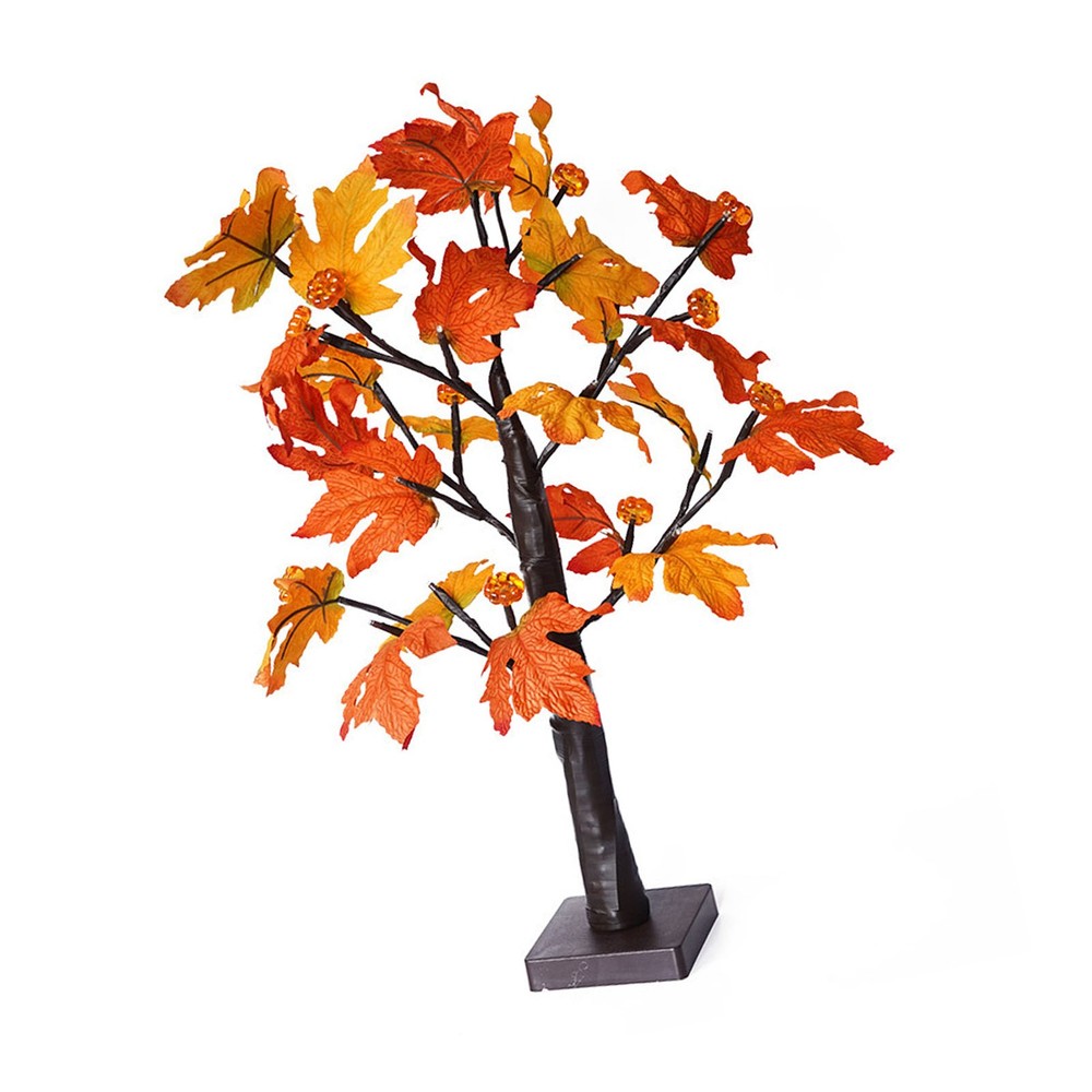 24in Fall Maple Tree With 24 LEDs Soft Light For Xmas
