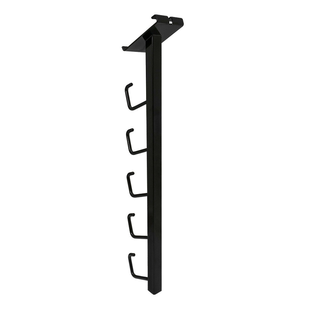 10 Pc GLOSS BLACK Waterfall 5 J Hook Gridwall Hooks 17.5" Long Faceout Retail