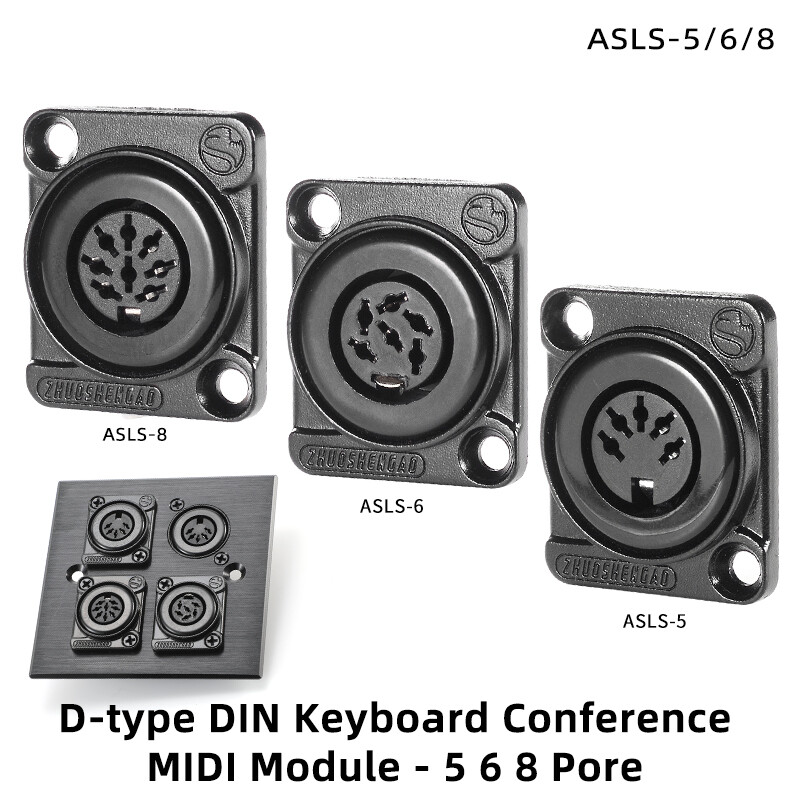 1pcs D-type DIN Audio Adapter MIDI Soldering Connector Socket 86 panel mounting