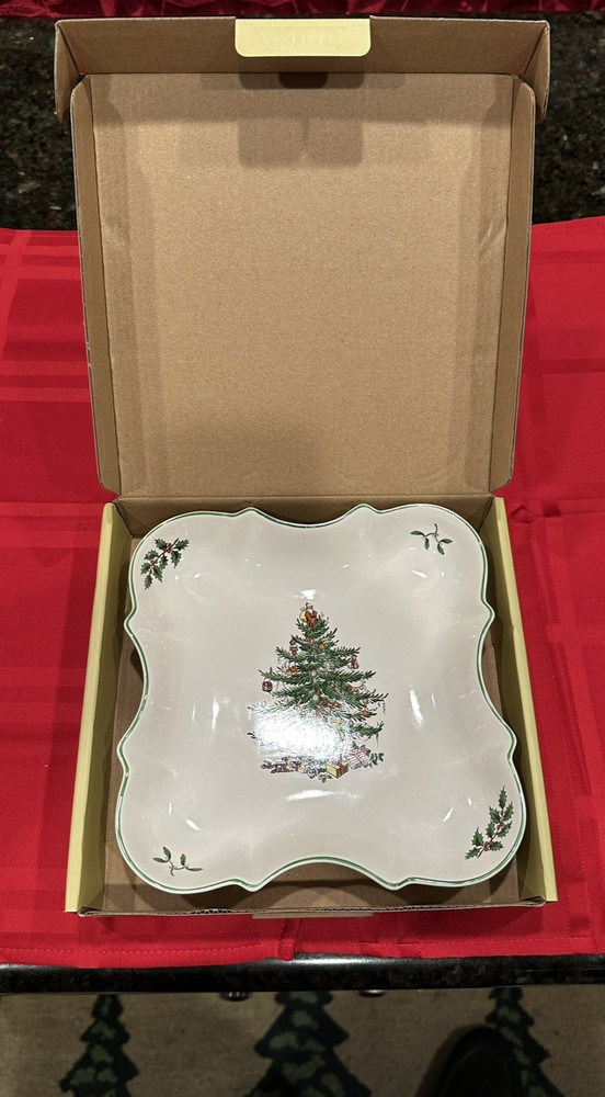 SPODE CHRISTMAS TREE DEVONIA TRAY , CANDY/COOKIE PLATE