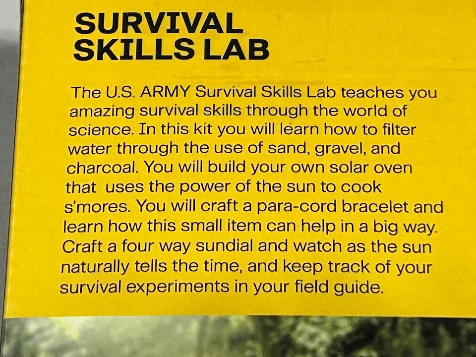 U.S. Army Survival Skills Lab 8+