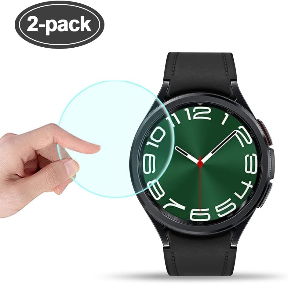 Galaxy Watch 6 Classic 47mm Anti-Scratch Tempered Glass Screen Protector 2 Pack