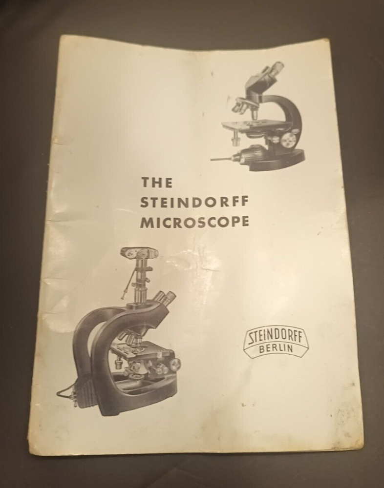 Steindorff Berlin Binocular Microscope w Wooden Case 4 Objectives Original