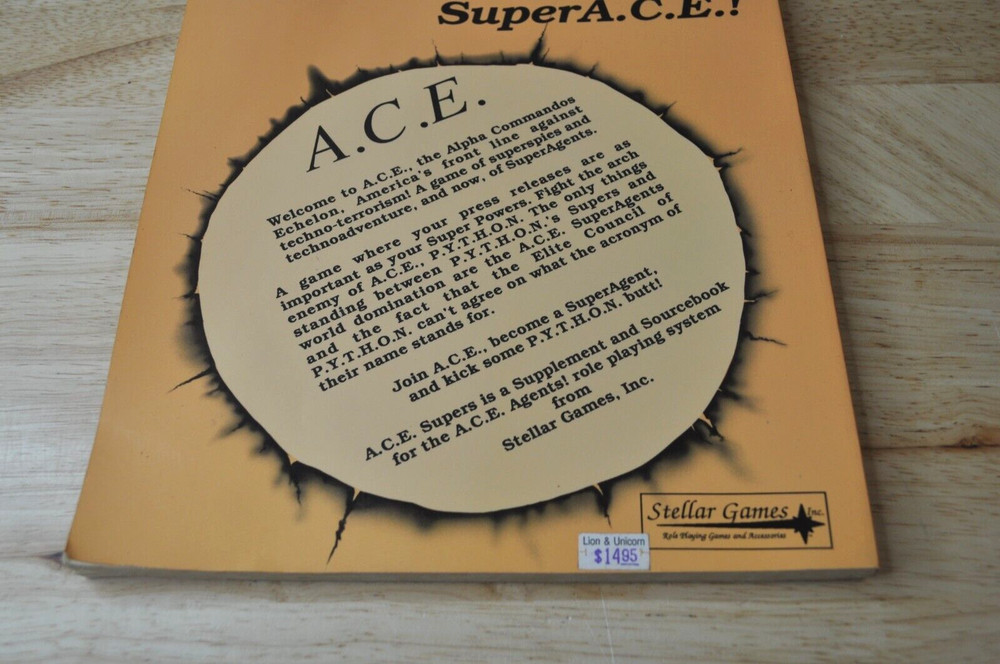 ACE Super-Agents Powers-Stellar Games Paperback Book *Pre-Owned*