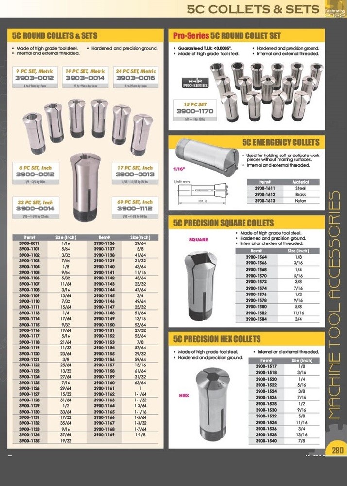 HARLINGEN 15/64" HIGH PRECISION 5C COLLET (9742-3014)