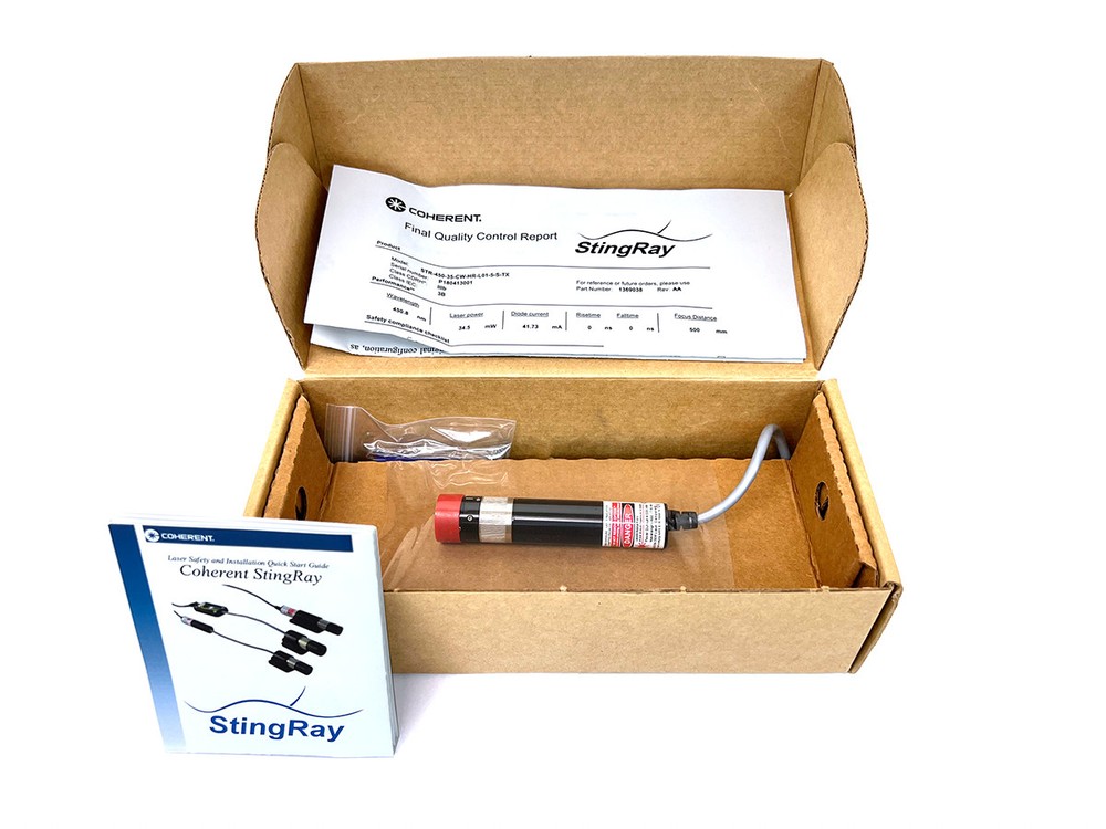 New! Coherent StingRay 450nm 35mW Continuous Wave Laser with Controller Kit