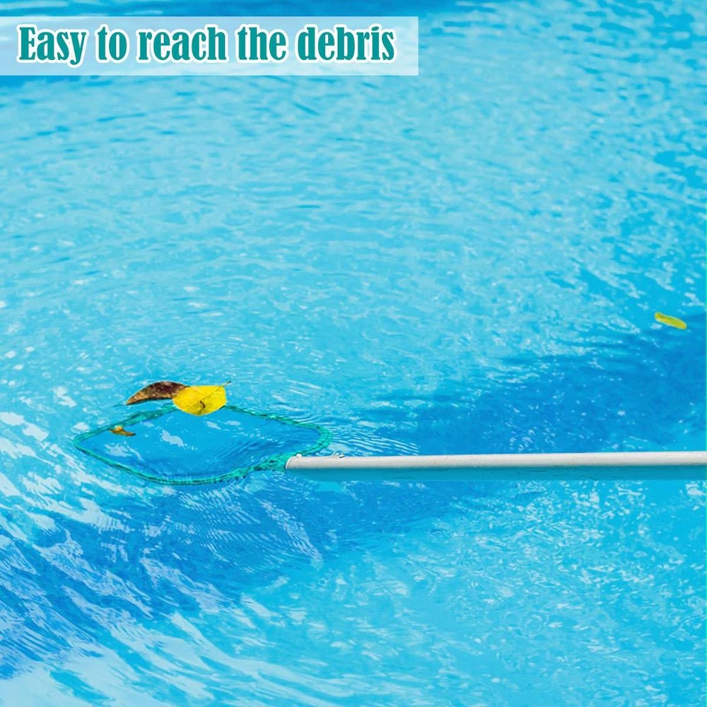 Pool Skimmer Leaf Rake Net Cleaning Swimming Pool Fine Mesh Netting Long Pole