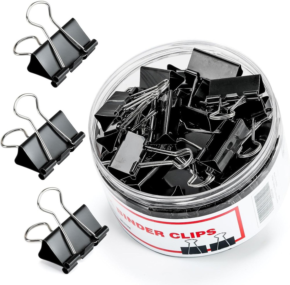 Binder Clips, Medium Binder Clips,  Bla Binder Clip Medium, 1.25