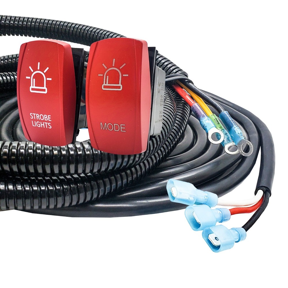 Strobe Lights On/Off Rocker Switch Flash Control Power Wire Harness for Can-Am