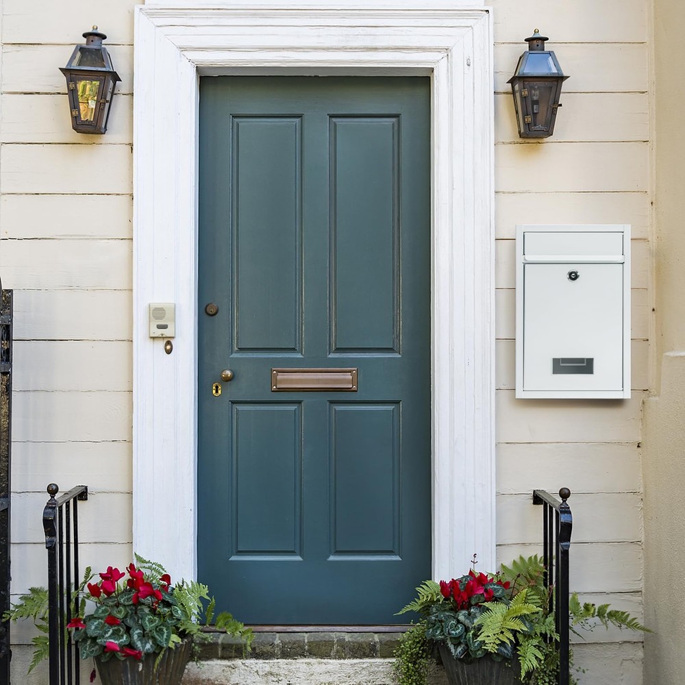 DEAYOU Locking Mailbox Wall Mounted, Drop Box with Key Lock, Weatherproof Secure