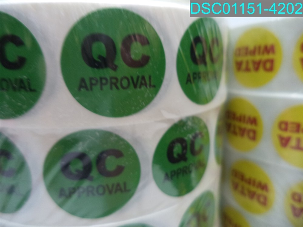 QTY=70,000:QC Approval, Ready, Data wiped Quality Control Stickers for Warehouse