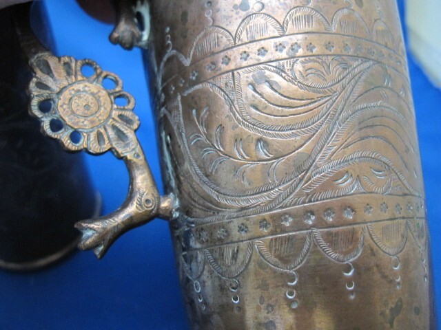 Pair Early LATIN AMERICAN Copper HANDLED DRINKING CUPS