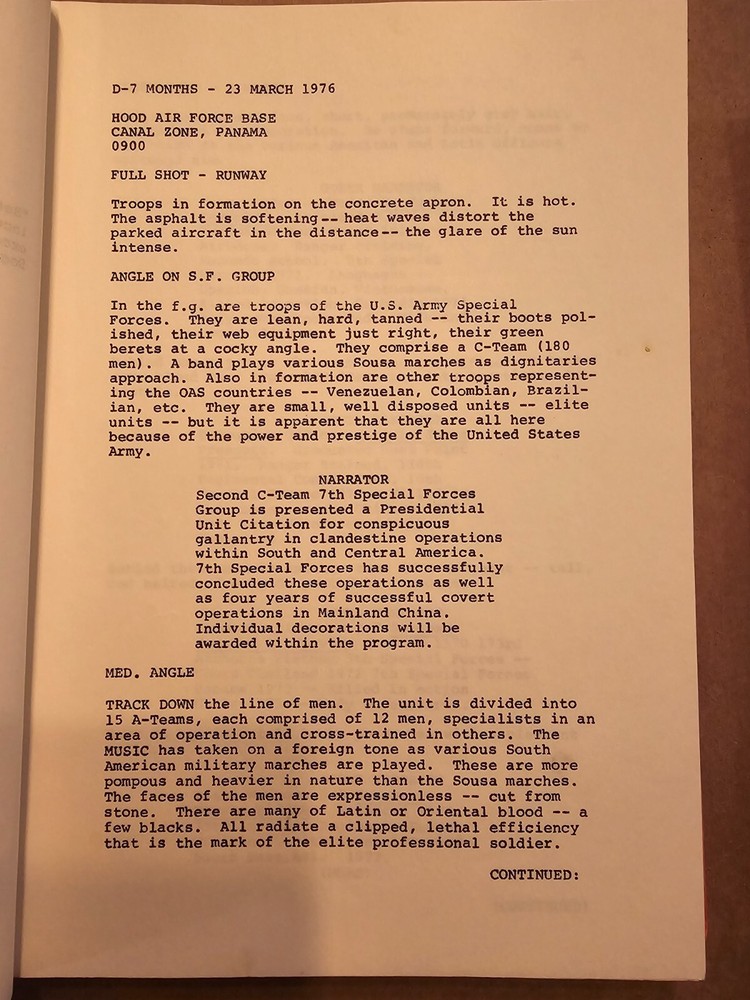 Extreme Prejudice Original Film Script 1987 - John Milius