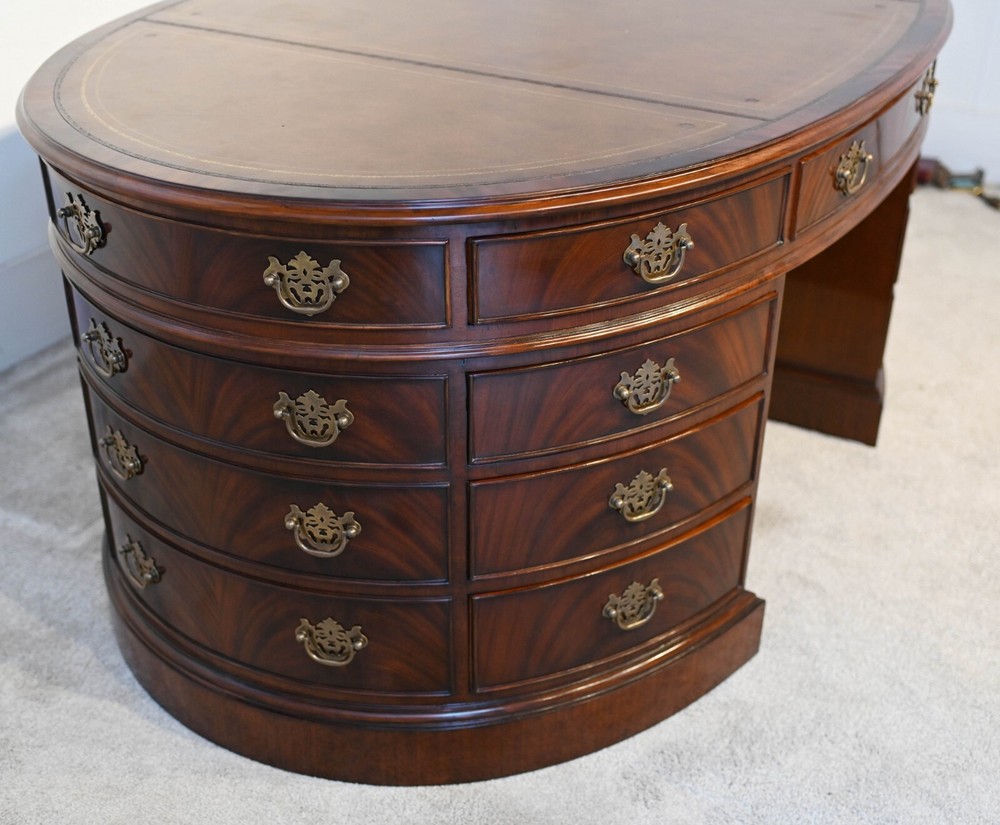 Oval Partners Desk Mahogany Victorian Writing Table