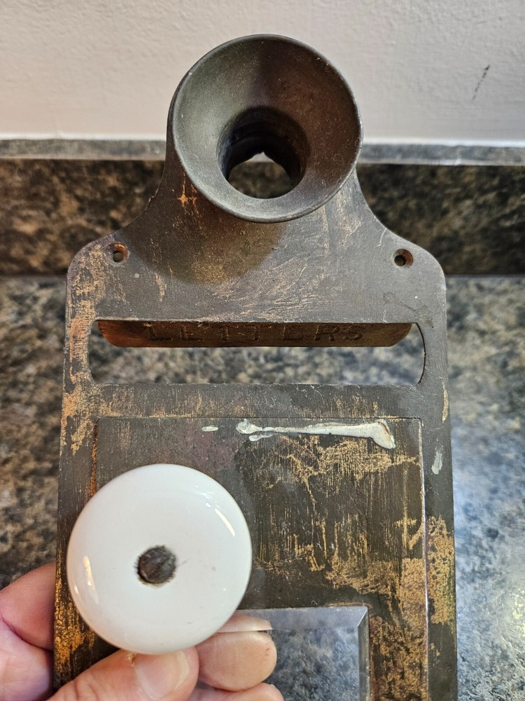 Vintage Metal Mailbox front with Letter Drop & Working Door