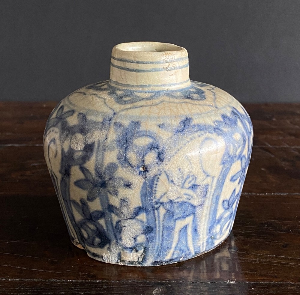 Early Circa 1400Ming Blue Decorated Pot