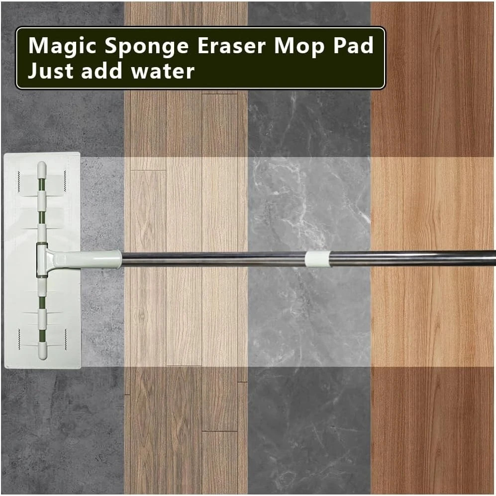 Magic Sponge Eraser Mop, 60" 60” Mop with 13" Mop-head, Set