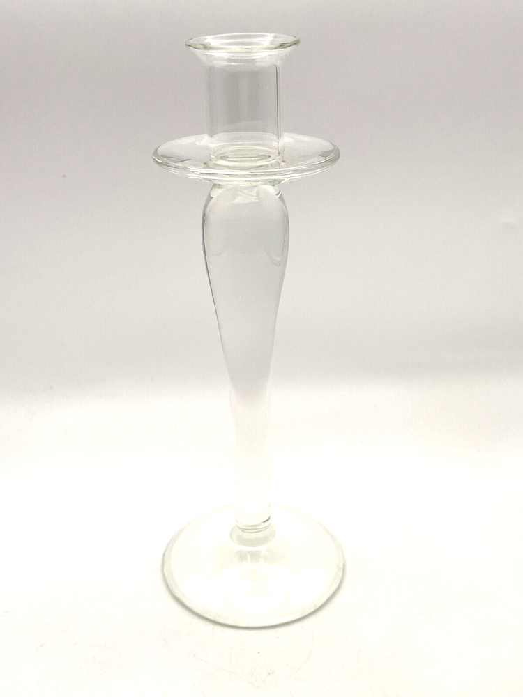 Clear Crystal Candlestick 9" tall - taper candles