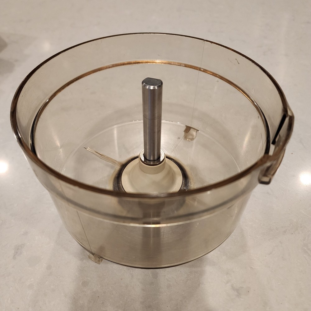 VTG General Electric Food Processor Replacement Work Bowl 7" D2FP1 Amber W/Stem