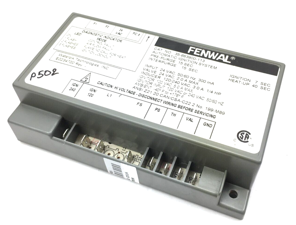 FENWAL 35-663900-113 Automatic Ignition System used #P502