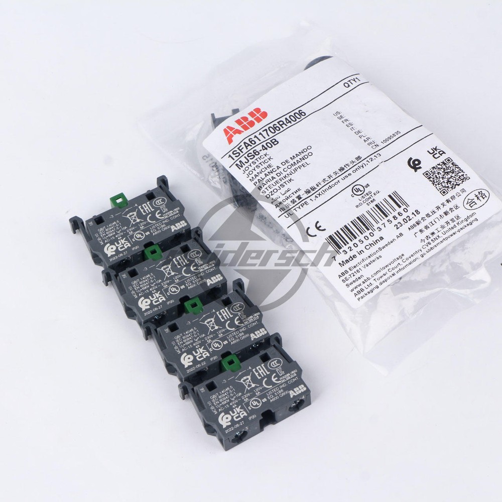 1x ABB Control Joystick Switch MJS6-40B with 4 MCB-10 Contacts Reset Type