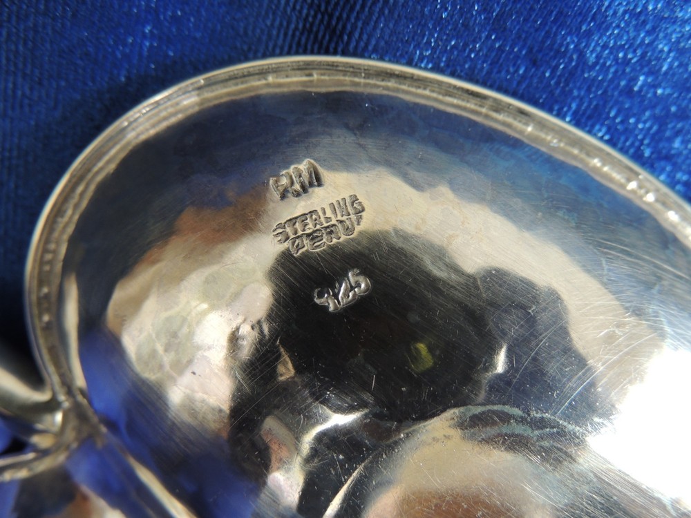 Sterling Silver Candy Dish, Leaf Design, 925 silver, Made in Peru, 124 G