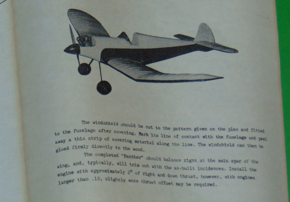 Micro Models 1940 Peerless Panther Makers Prototype Airplane 3 Chan 46" Span