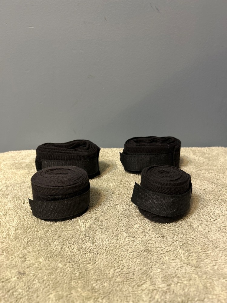 4 Black Everlast Boxing Hand Wrap