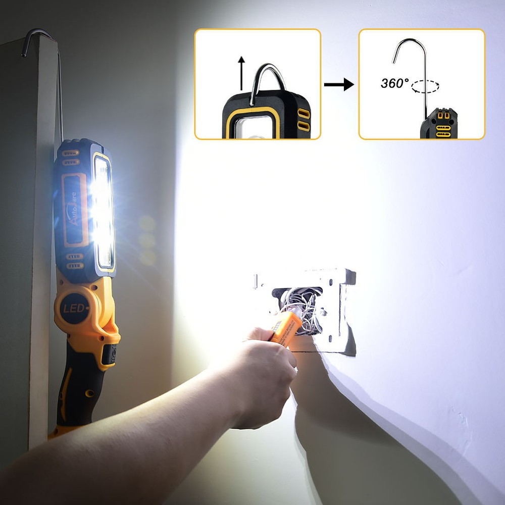 Cordless LED Pivoting Work Light For DeWALT LED 20V 20Volt MAX Flashlight TOOLS