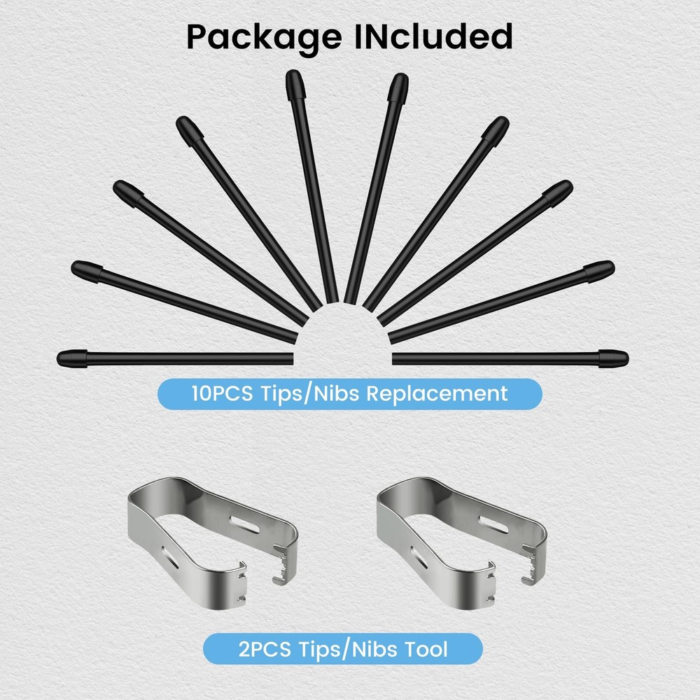 10PCS Replacement Tips for Remarkable 2, Durable Pen 10pcs, Black