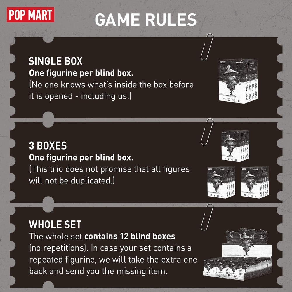 POP MART Hirono Mime Series Figures, Blind Box Single Box,