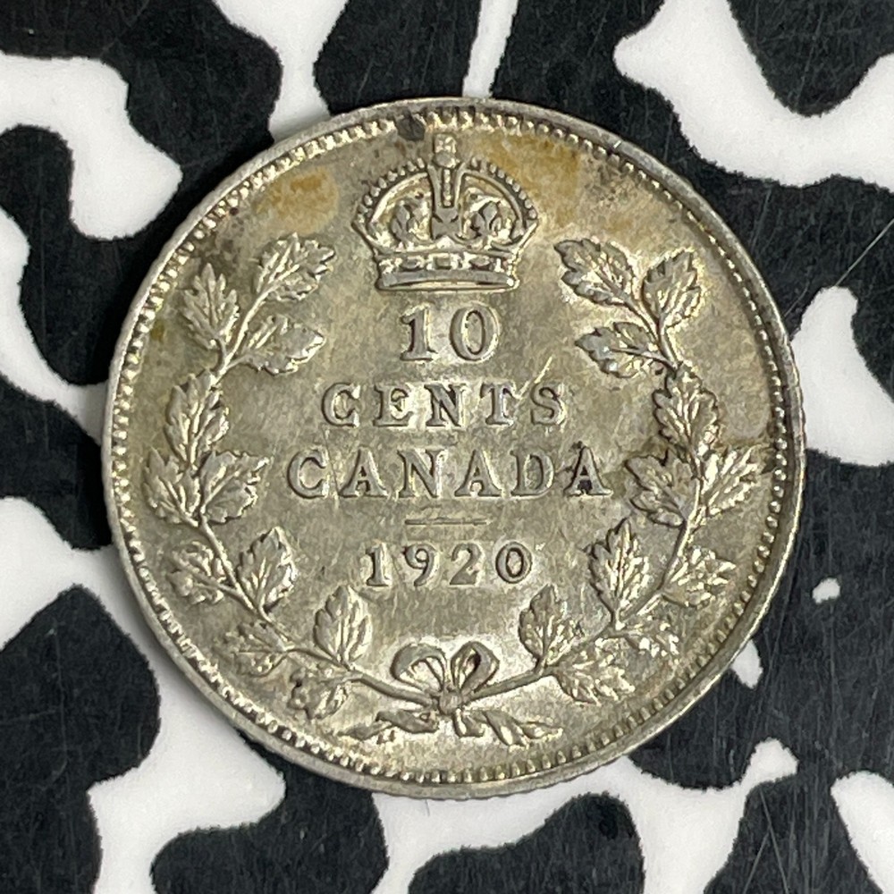 1920 Canada 10 Cents Lot#C2199 Silver! Nice!