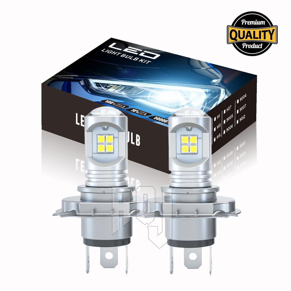 6 Volt LED Headlight Headlamp Light Lamp Bulbs 50W Pair H4 6V 6000K White 2X