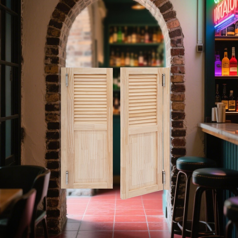 Partition Door - Swing Solid Pine Wood for Stylish Space Utilization