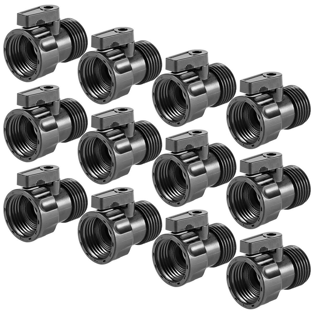 12 Pack 3/4'' Plastic Garden Hose Shut Off Valve - 12 pack, 12 Pack-