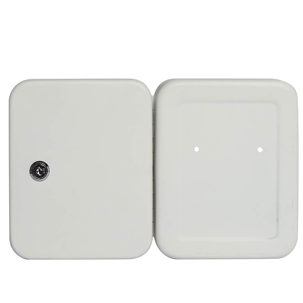 Jssmst Key Lock Box Wall Mount Security Small 20 Hooks, 20 Hooks White Matt
