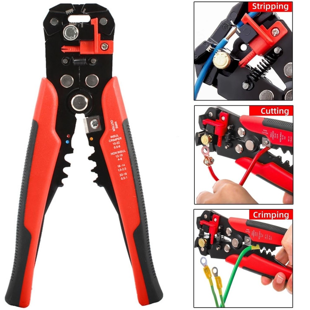 5 in 1 Self-Adjusting Wire Stripper Cutter,Multi-Functional Wire Crimping Too...