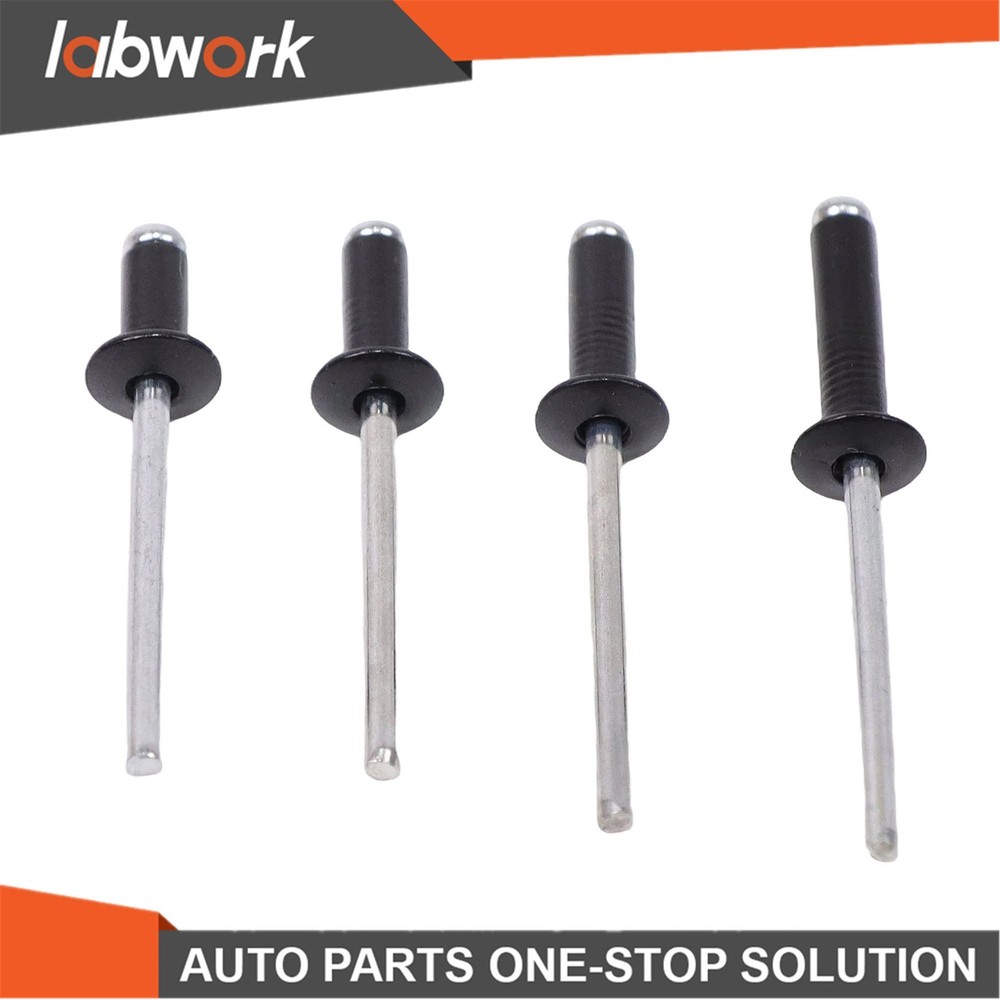 Labwork 500pcs Black Rivets Assortment Kit with 14 SAE Sizes (3/32"-3/16")
