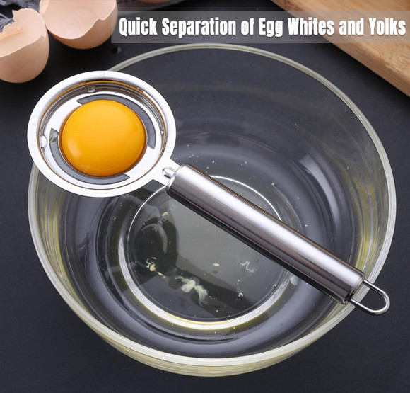 2PCS Stainless Steel Egg Separator Yolk White Kitchen Tool