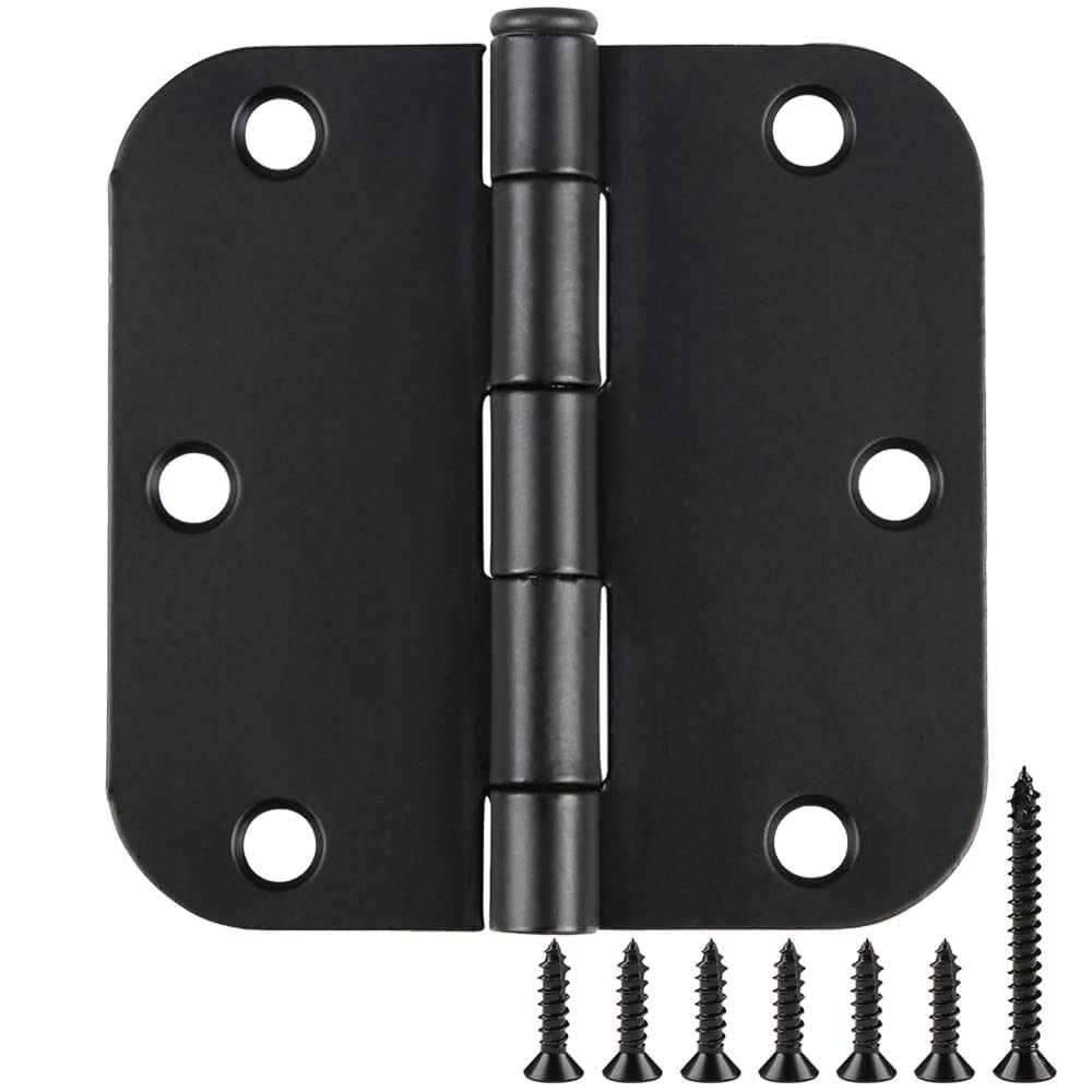 TDCHINGES 30 Pack Rounded Matte Black 30 Pack-no squeak, Black-Rounded