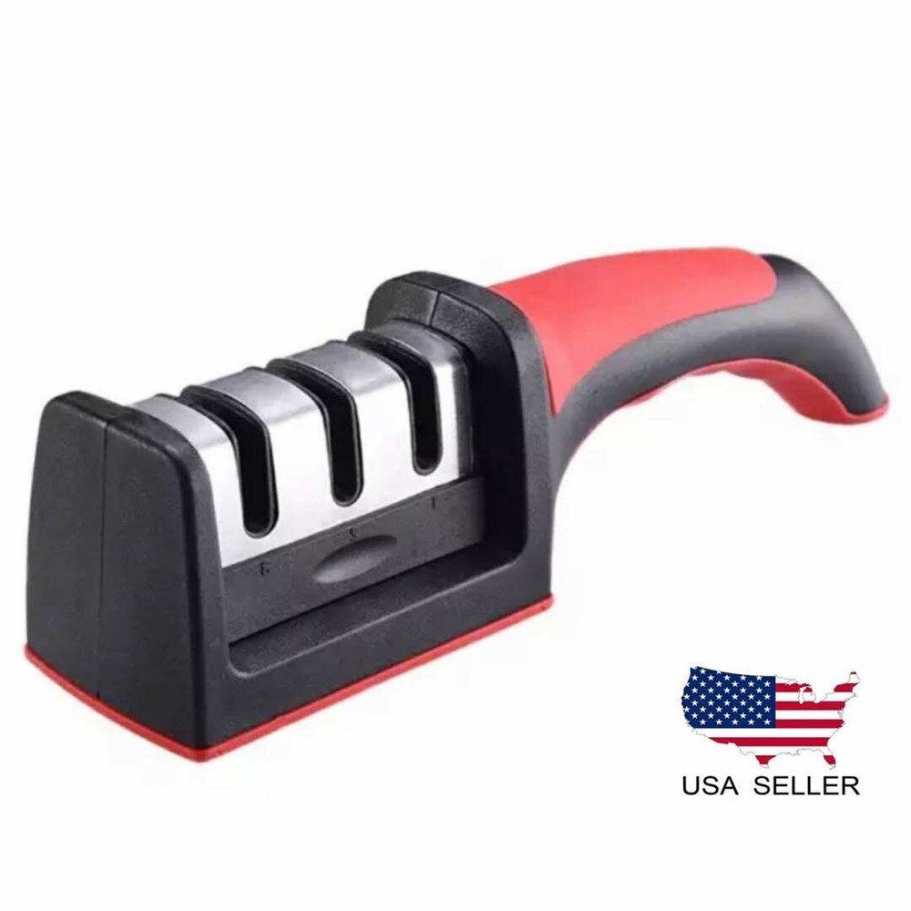KNIFE SHARPENER PROFESSIONAL Heavy Duty Ceramic Tungsten 3 Step Chef Premium