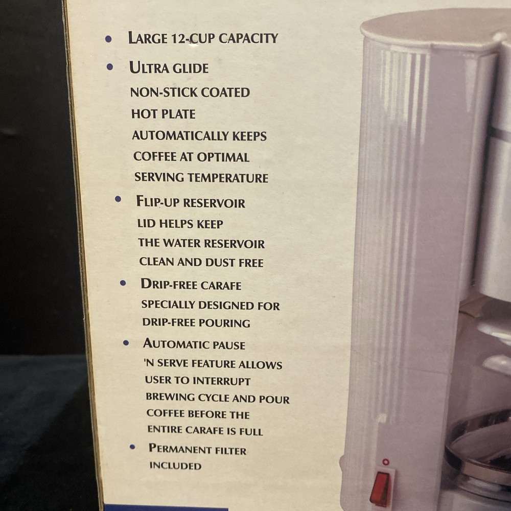 Emerson 12 Cup Automatic Drip Coffee Maker NOS UNUSED