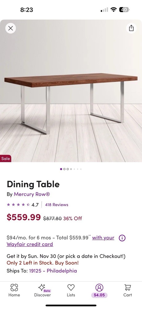 Dining Table And 4 Chais