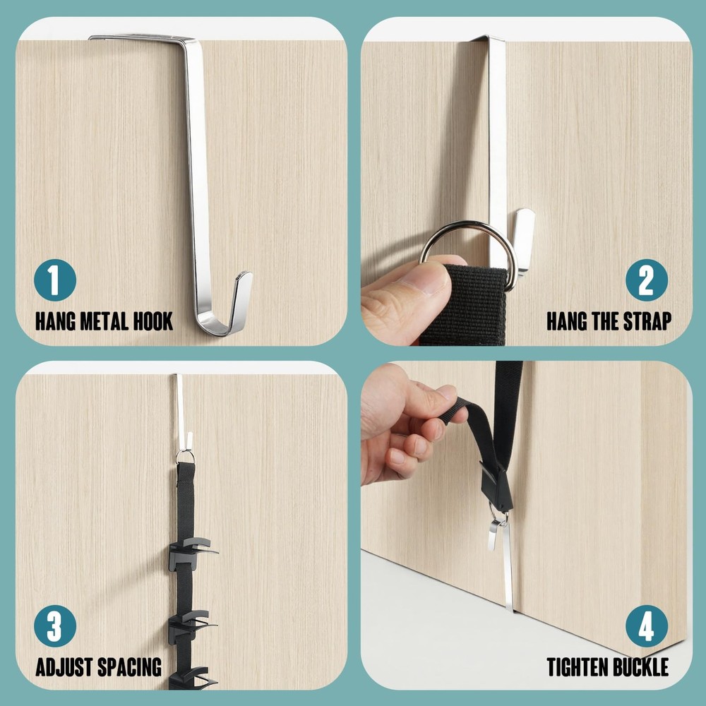 2Pack Hat Organizer for Baseball Caps, Hat Rack for Wall with Display Hooks -...