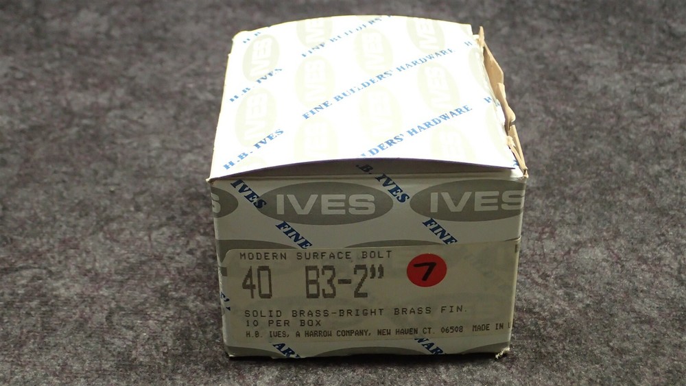 Ives By Schlage 40B3, 2" Modern Surface Bolt, Solid Brass, Polished Brass (G12)