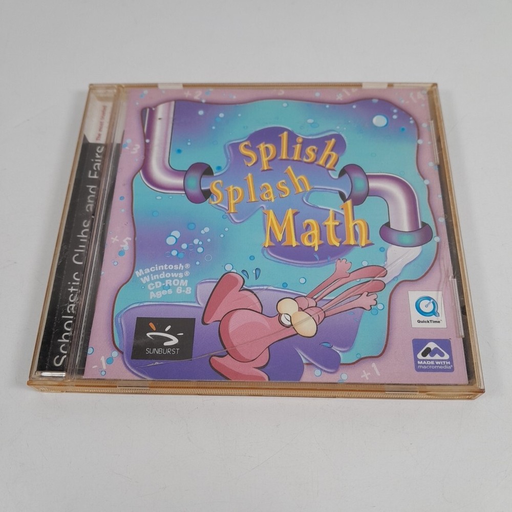 SPLISH SPLASH MATH MAC WINDOWS CD ROM EDUCTIONAL PROGRAM