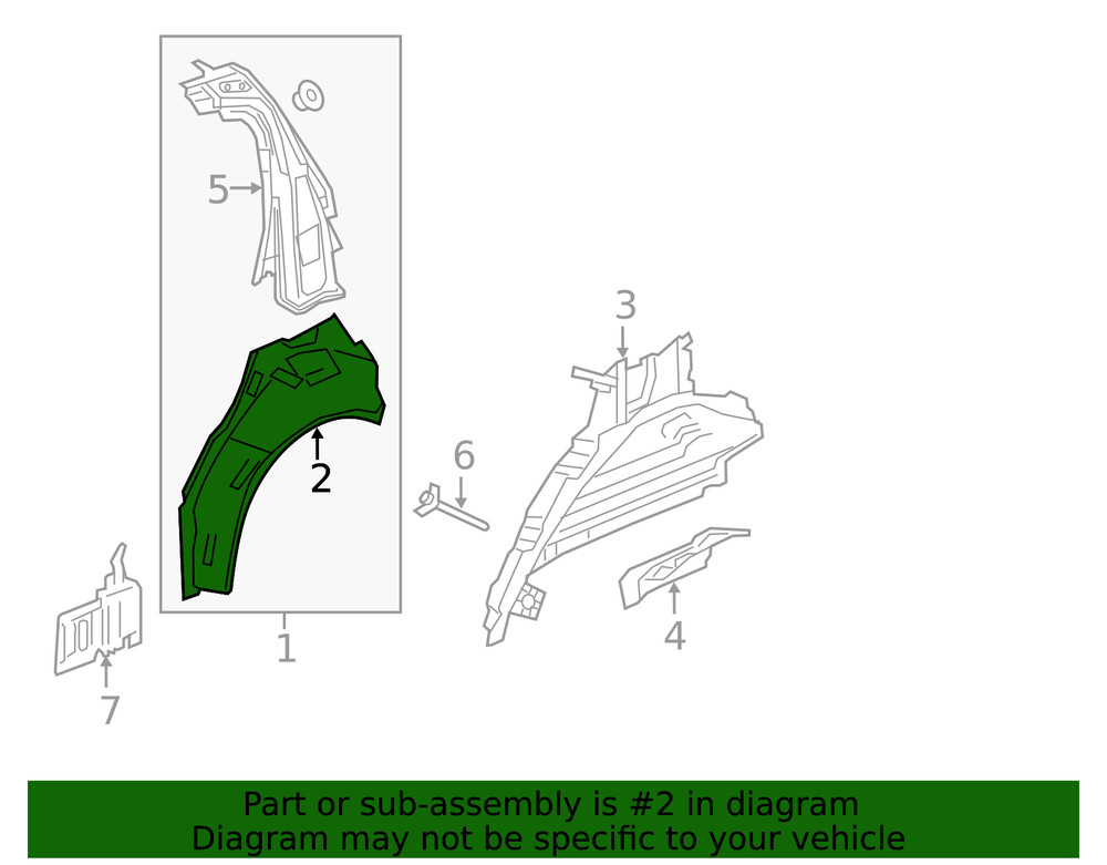 Genuine GM Passenger Side Inner Lower Quarter Panel 42333811
