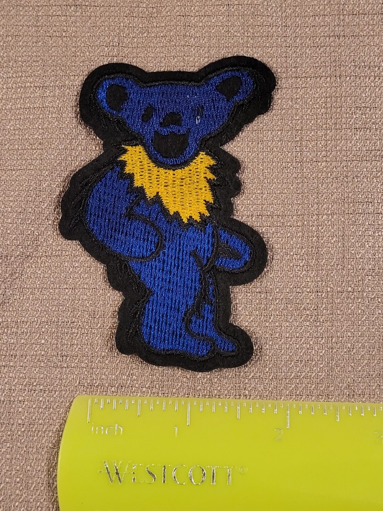 Grateful Dead Dancing Blue Bear Iron-On Patch 3 Inch